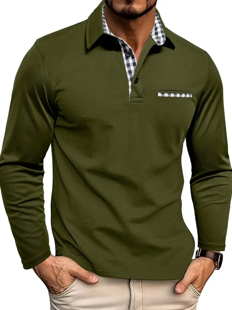 Slim-Fit Plaid Accent Polo | Confident Everyday Style