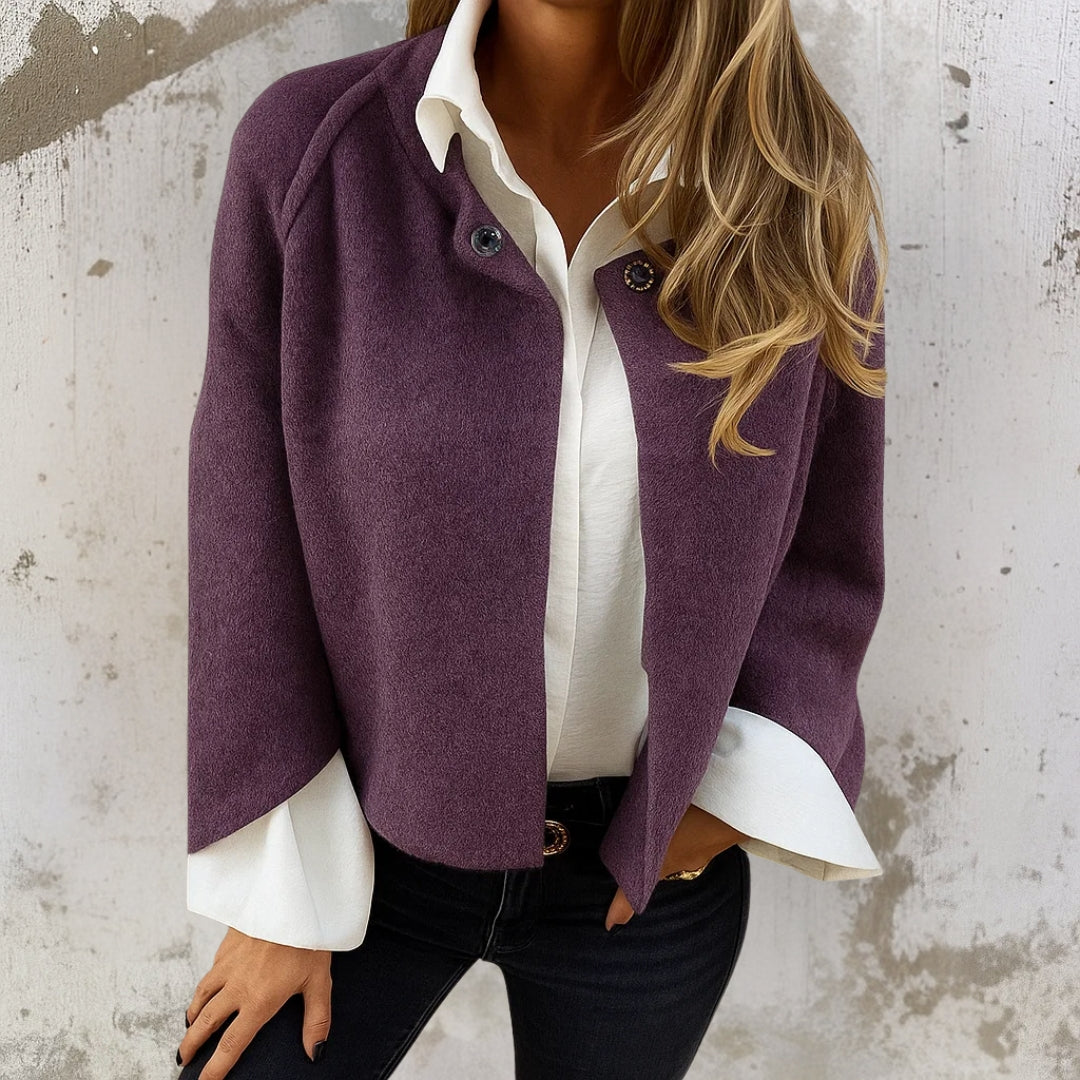 Elegant Cropped Cashmere-Look Jacket | Comfort & Style