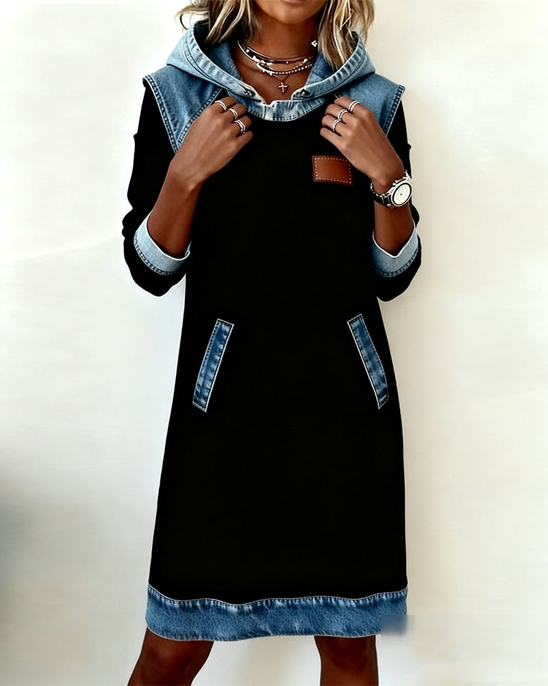 Amelia Denim Hoodie Dress | Relaxed Style with a Modern Edge