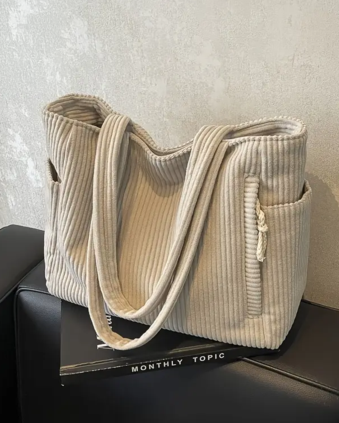 Structured Cord Tote Bag | Elegant Everyday Essential