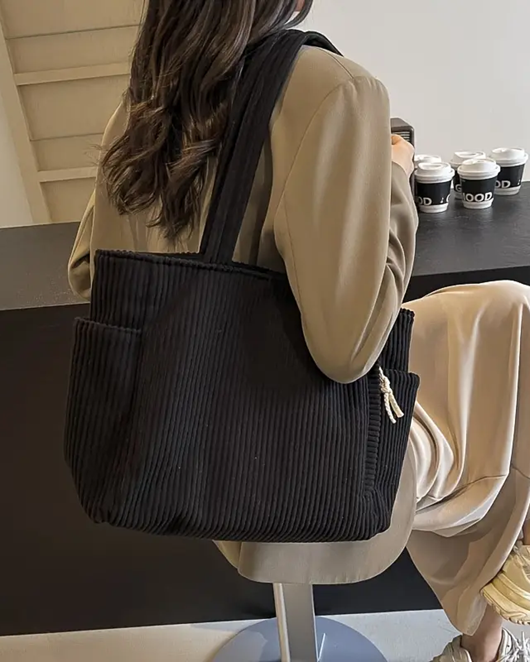 Structured Cord Tote Bag | Elegant Everyday Essential