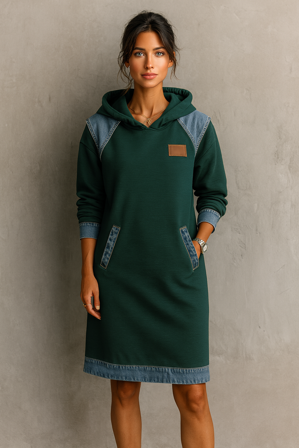Amelia Denim Hoodie Dress | Relaxed Style with a Modern Edge