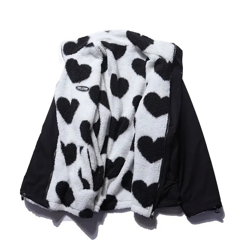 Elena™ Reversible Heart Jacket | Elegant Comfort & Two-in-One Style