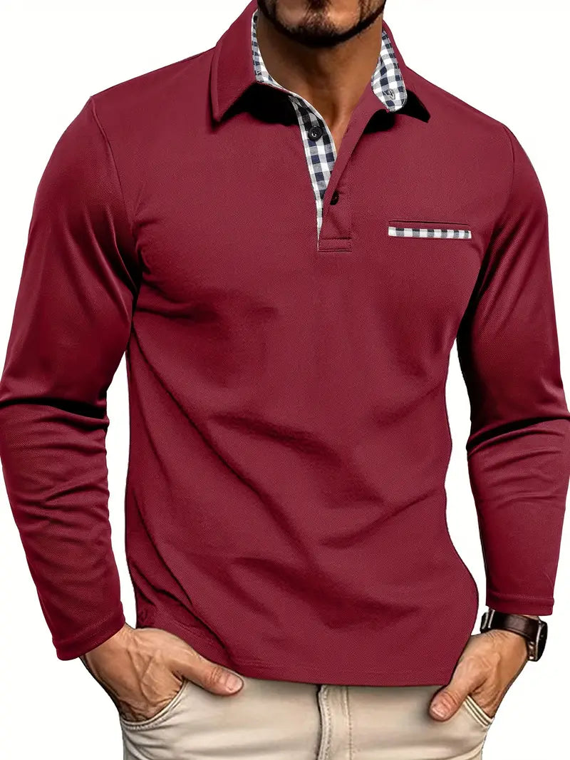 Slim-Fit Plaid Accent Polo | Confident Everyday Style