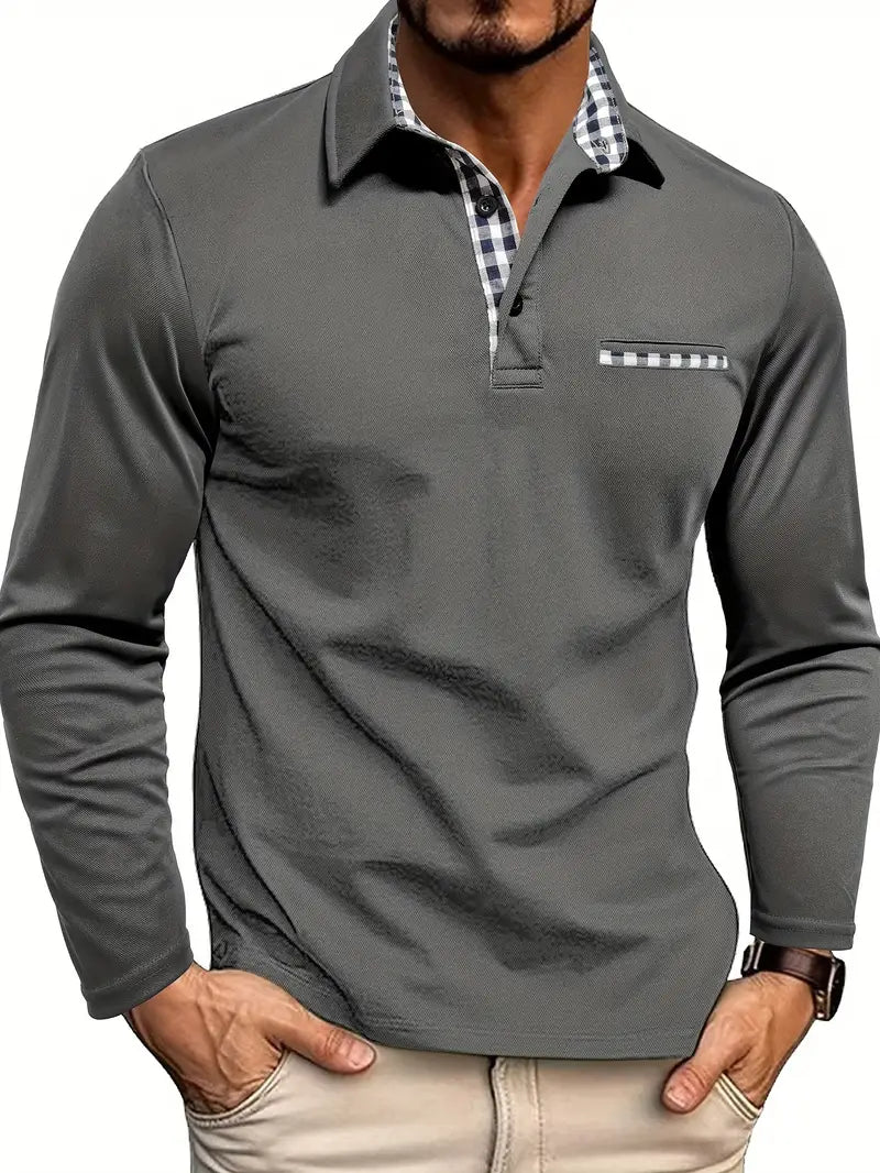Slim-Fit Plaid Accent Polo | Confident Everyday Style