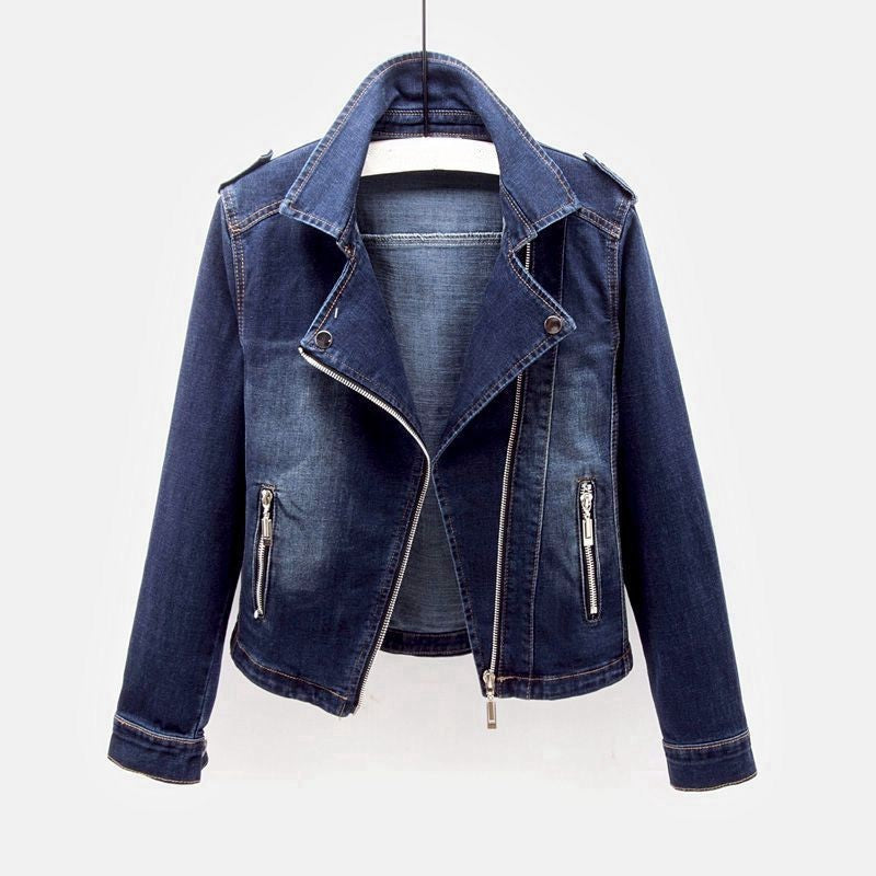 Rider™ | Vintage Wash Moto Denim Jacket