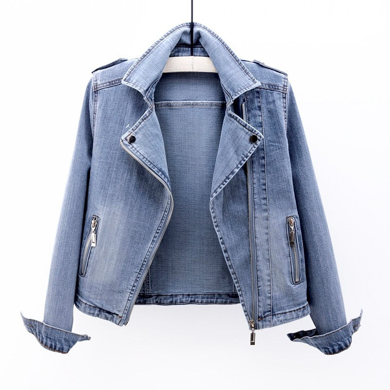 Rider™ | Vintage Wash Moto Denim Jacket